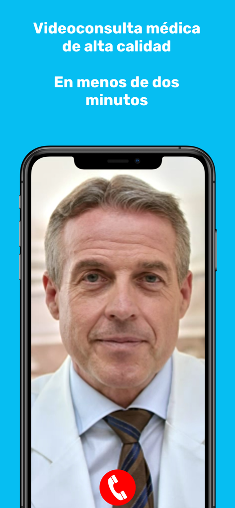 Homedoctor - Pantalla de smartphone mostrando una consulta médica por video de alta calidad con un médico profesional