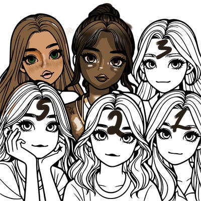 a group of girls realistic