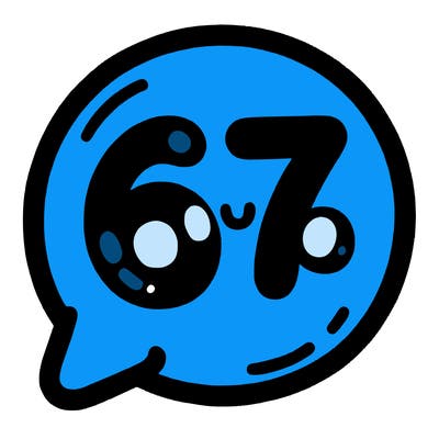 bubble that says 67