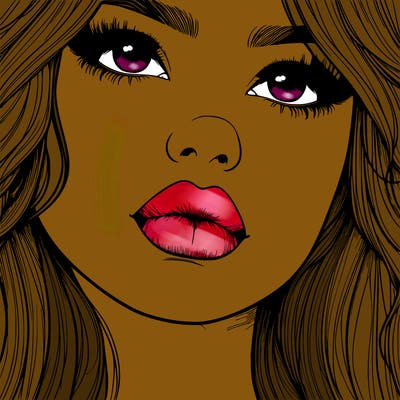 really realistic girl with lips