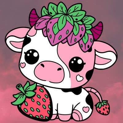cute strawberry cow