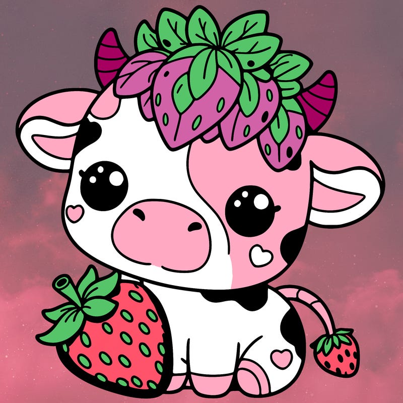cute strawberry cow