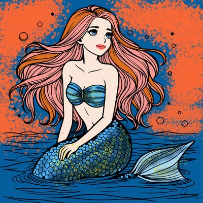 realistic mermaid in the water