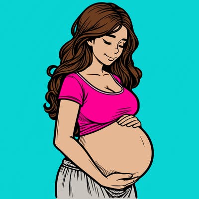 woman heavily pregnant realistic