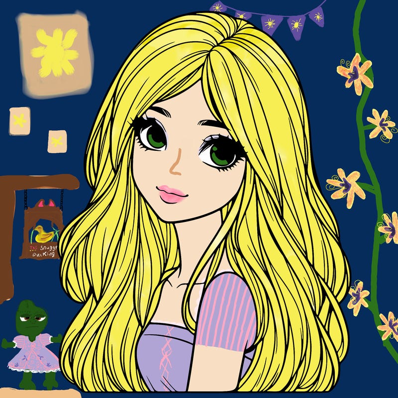 realistic girl with long hair