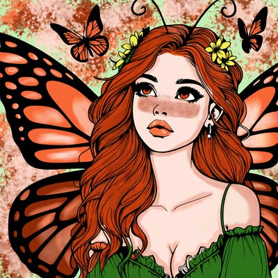 butterfly fairy realistic girl