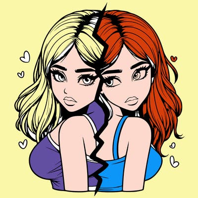 realistic girl split