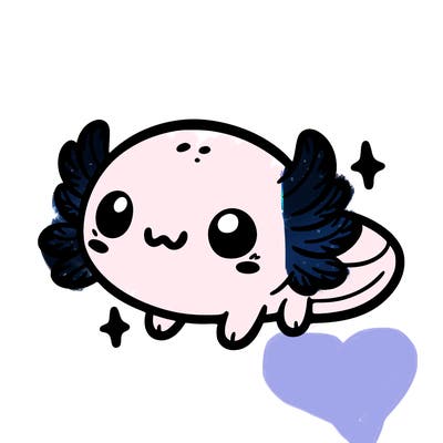 cute easy baby axolotl