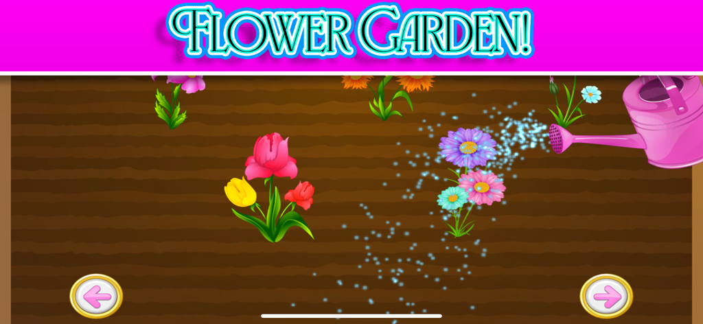 Regando flores coloridas en el Jardín de Flores del juego Princess Play House Doll Game
