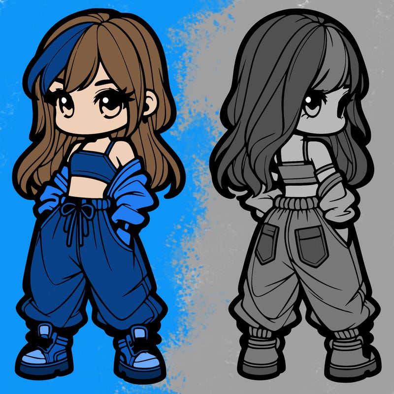 girl in crop top and baggy pants