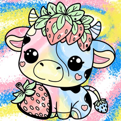cute strawberry cow