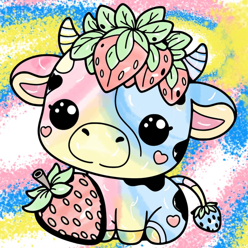 cute strawberry cow
