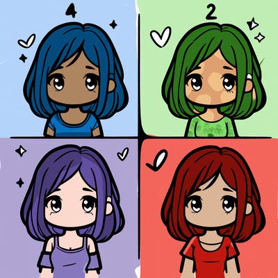 simple girl split in 4