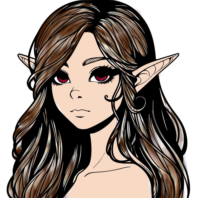 elf girl realistic dark fantasy