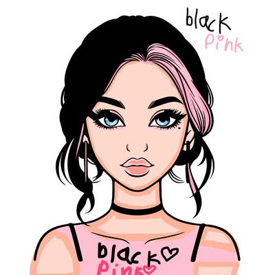 realistic girl with makeup on