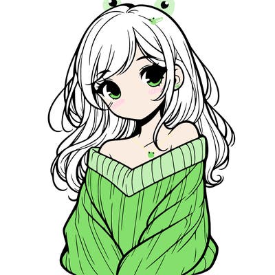 shy pretty girl wearing a sweater that is falling off one shoulder portrait