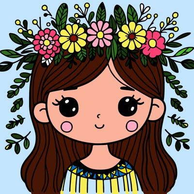 girl with flowers crown