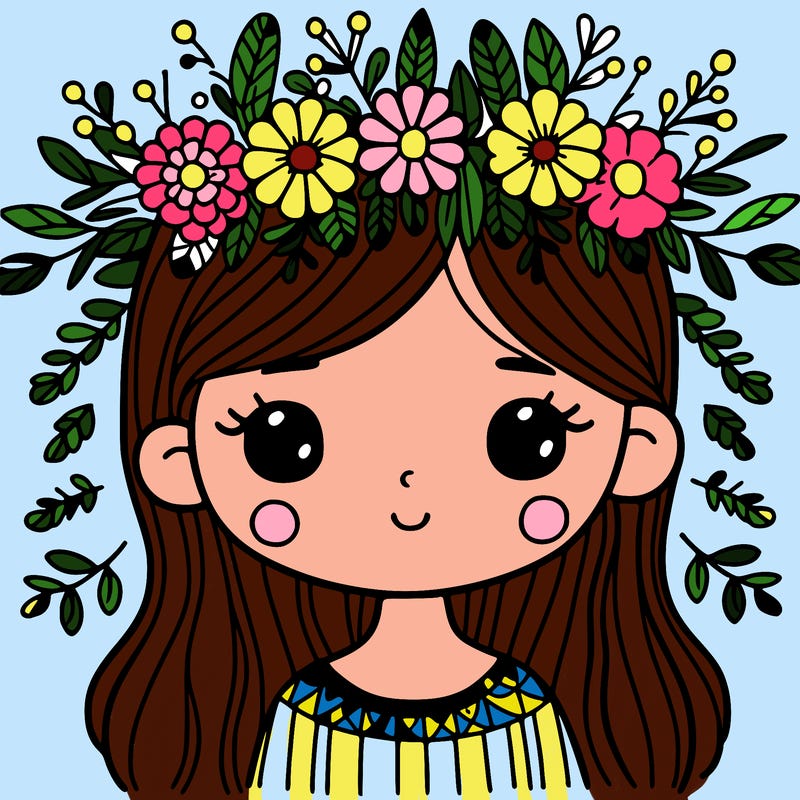 girl with flowers crown