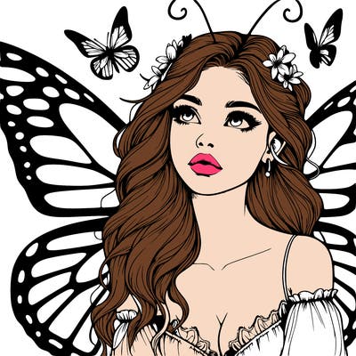 butterfly fairy realistic girl