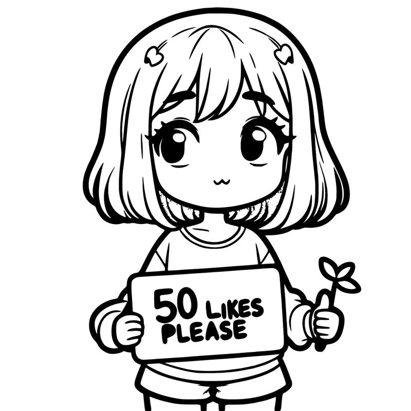 a girl holding a 50 likes please sign