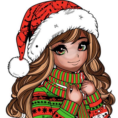 realistic christmas girl