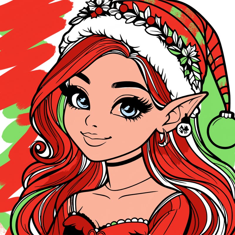 christmas girl elf realistic