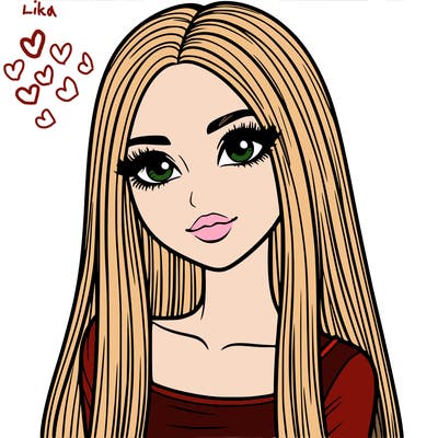 realistic girl with straight and long hair