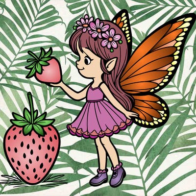 fairy with strawberry wings