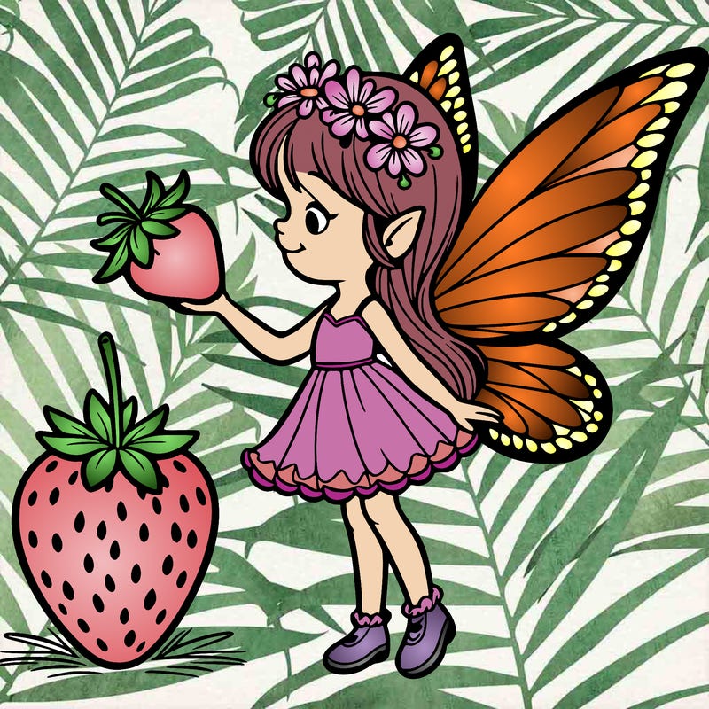 fairy with strawberry wings