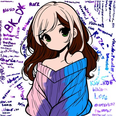 shy pretty girl wearing a sweater that is falling off one shoulder portrait