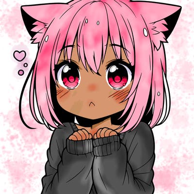 shy anime catgirl