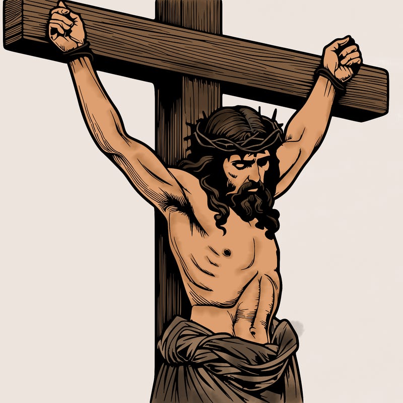 jesus realistic on the cross