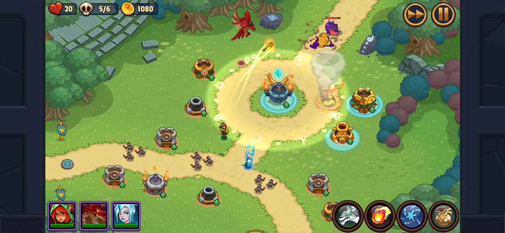 Realm Defense: Hero Legends TD - Gameplay of Realm Defense Hero Legends TD showing towers and heroes in battle