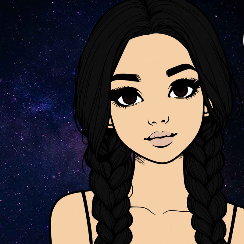 realistic girl with braids