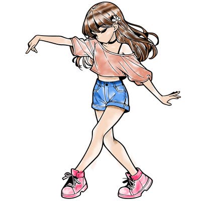 realistic girl danceing
