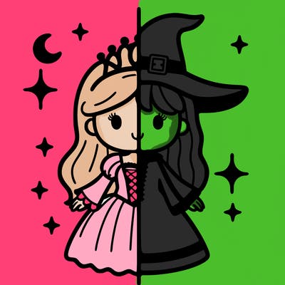 split princess and witch