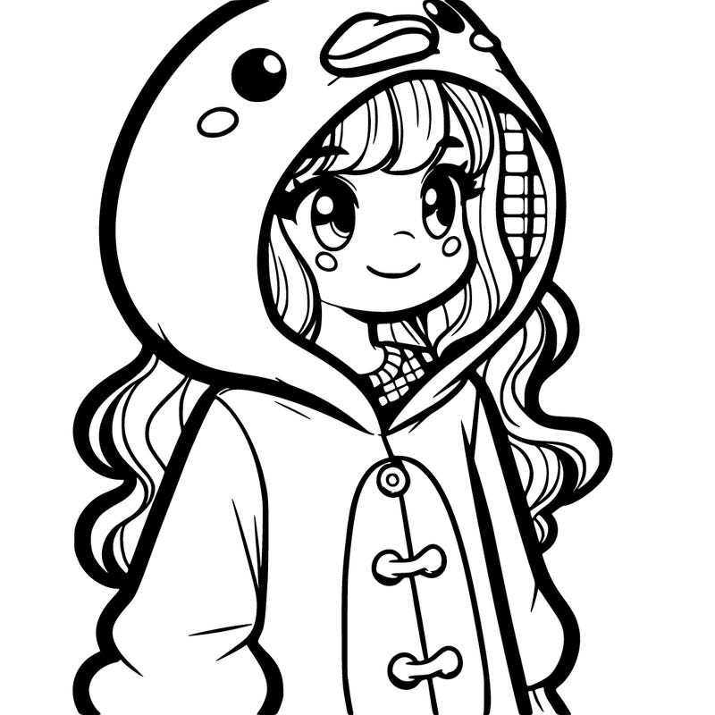 girl in duck onesie