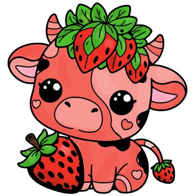 cute strawberry cow