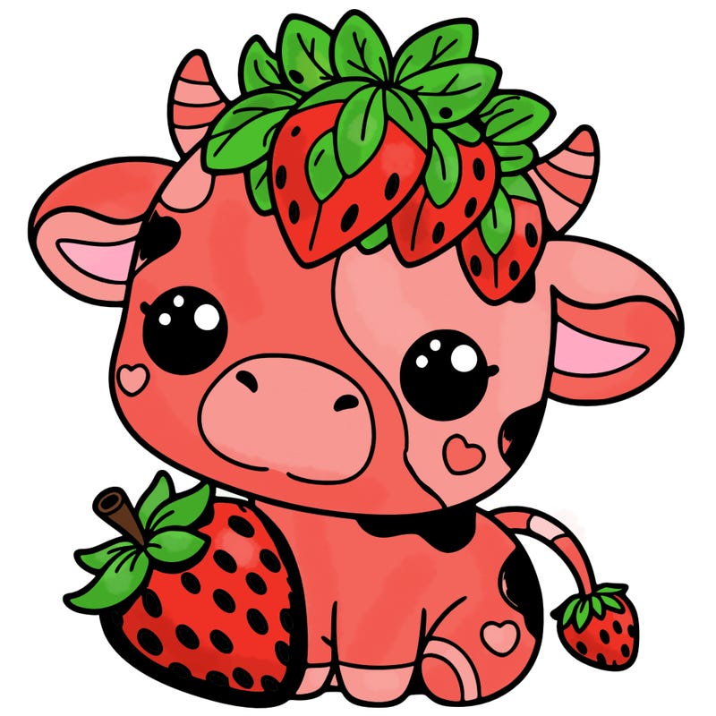 cute strawberry cow