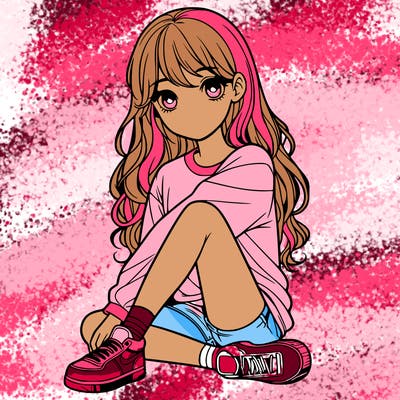 girl sitting realistic