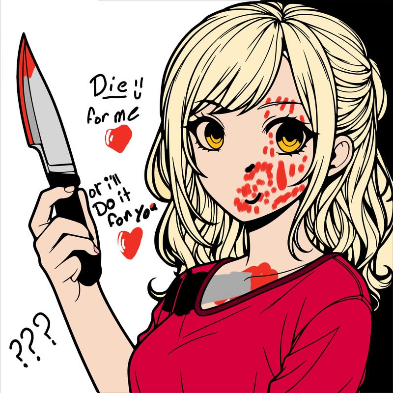 realistic girl holding a knife