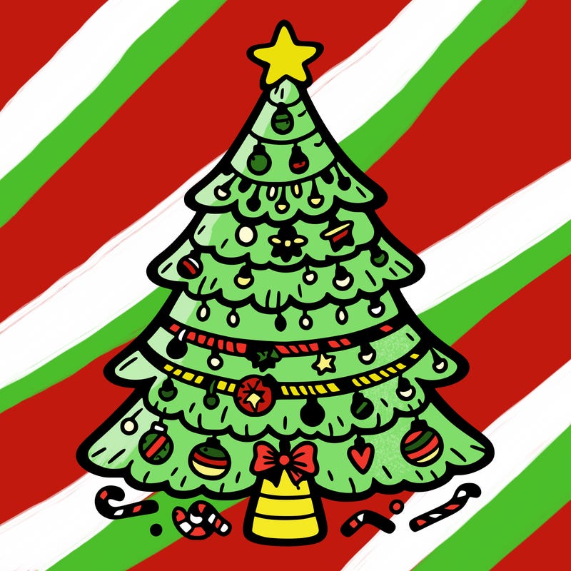 christmas tree with lots of details