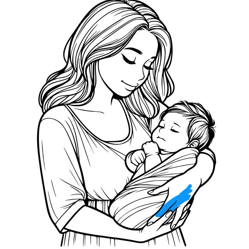 mother holding baby realistic