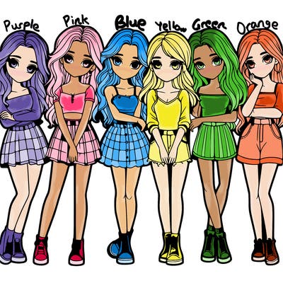 a group of girls realistic