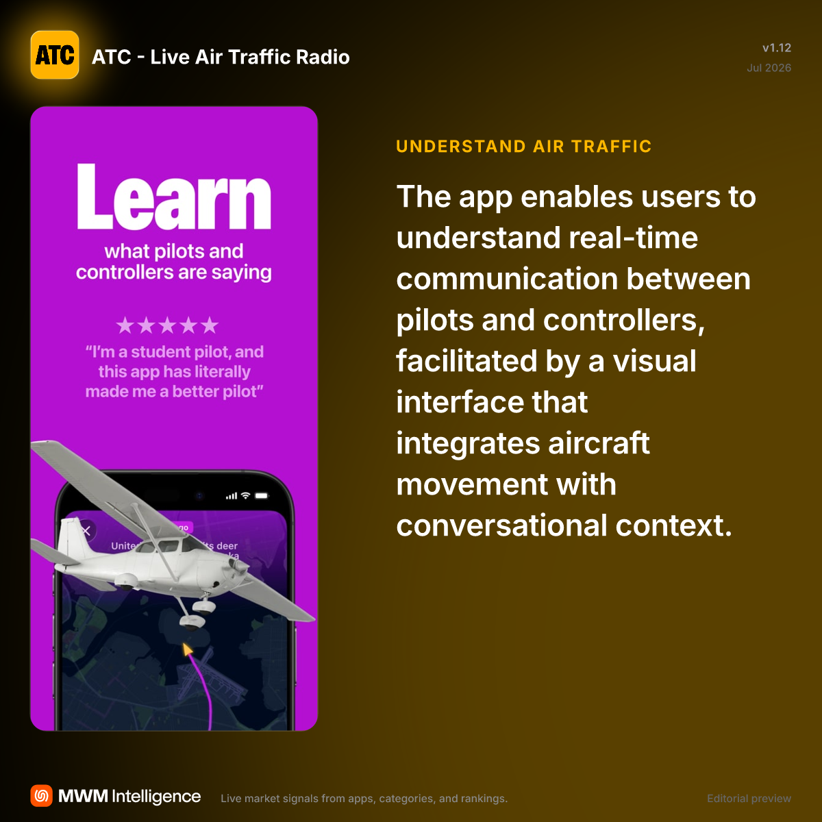 ATC - Live Air Traffic Radio - Travel App | MWM
