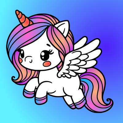 cute unicorn with wings