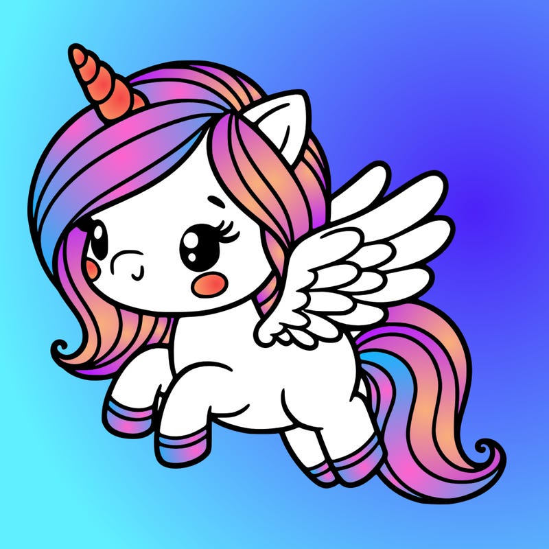 cute unicorn with wings