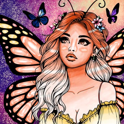 butterfly fairy realistic girl