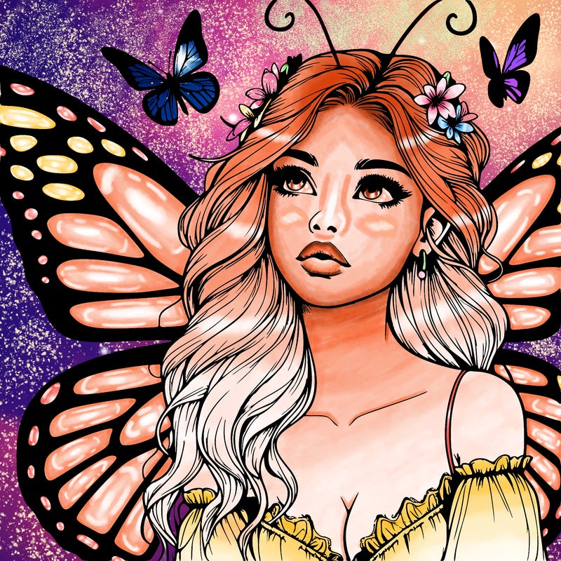 butterfly fairy realistic girl