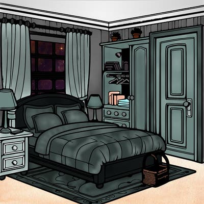 realistic bedroom
